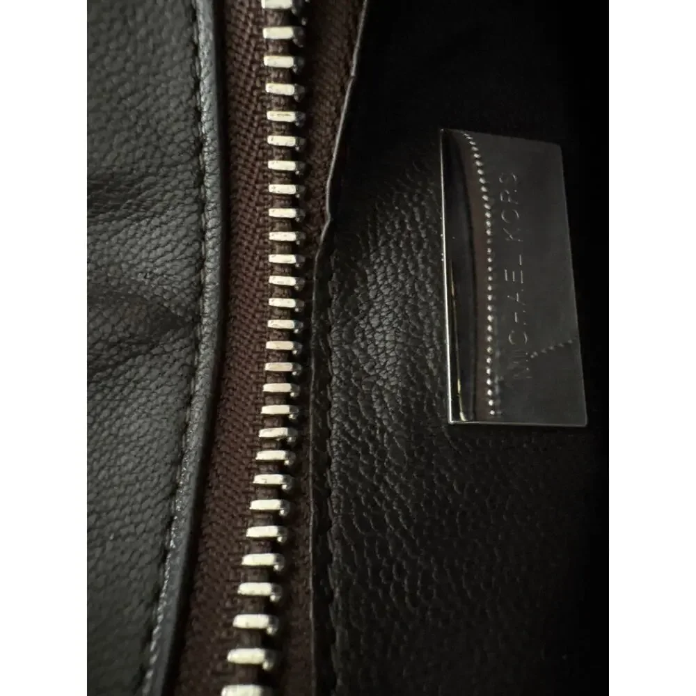 Michael Kors Brown Pebbled Leather Satchel Silver Hardware - Picture 3 of 10